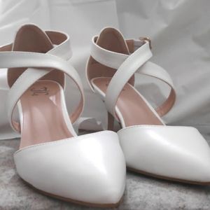 Beautiful White Heels, Like New (used once)